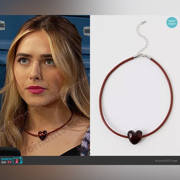 NWT Free People Under The Sea Collar Necklace Orange Heart Choker - Picture 1 of 3